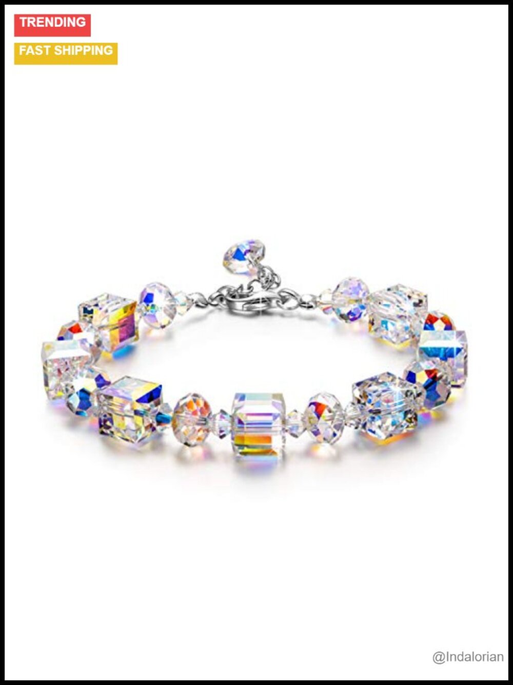 Sterling Silver Crystal Bracelet with Gift Box for Women